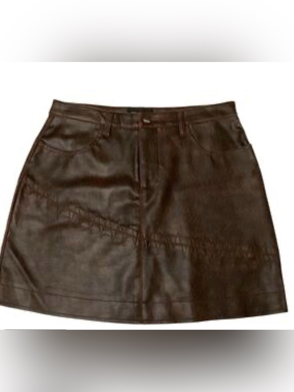 No Boundaries Vintage Y2K Chocolate Brown Faux Leather Mini Skirt